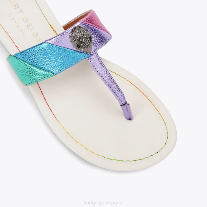 Kurt Geiger mujer sandalias london kensington con barra en T 2LPR228 | calzados combinación de metales